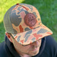 Orange Camo Leather Patch Hat