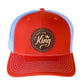 Dark Orange/White Leather Patch Hat