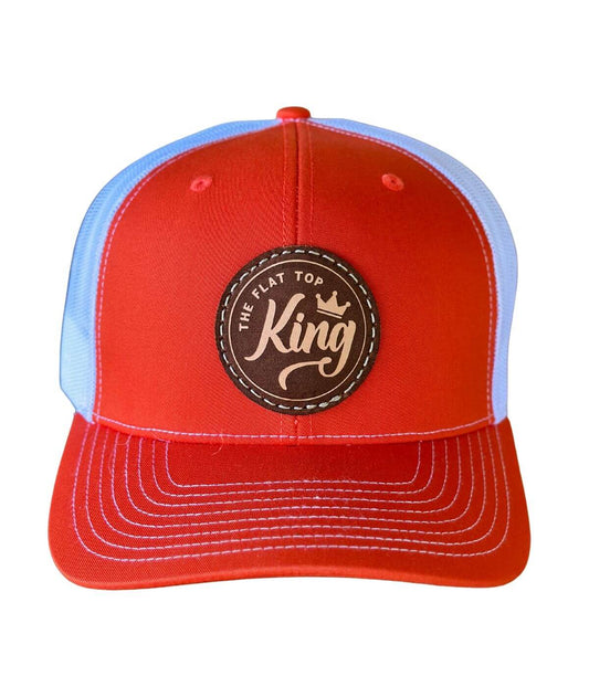 Dark Orange/White Leather Patch Hat