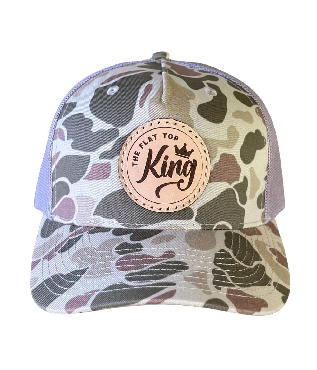 Light Tan Camo Leather Patch Hat