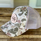 Light Tan Camo Leather Patch Hat
