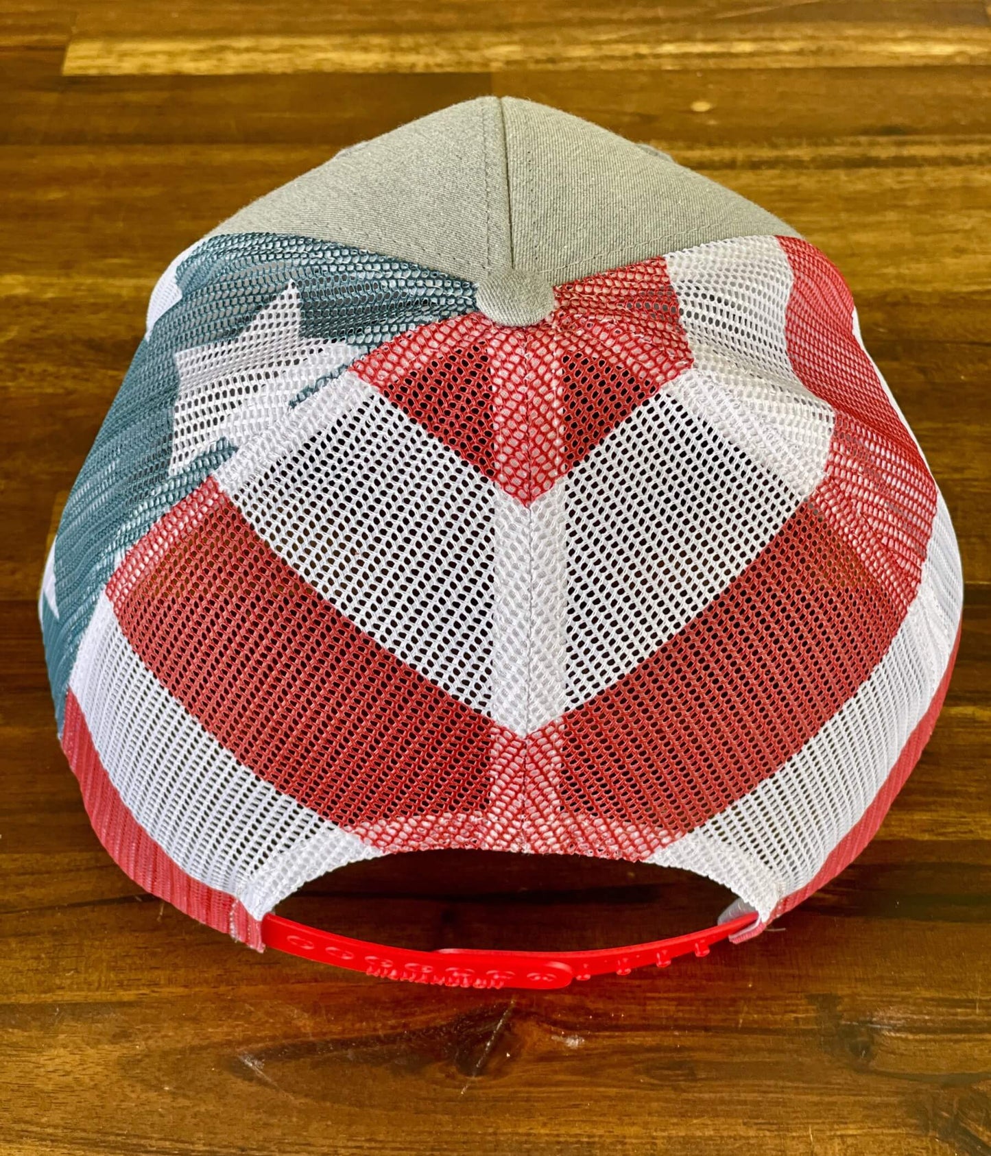 American Flag/Gray Leather Patch Hat